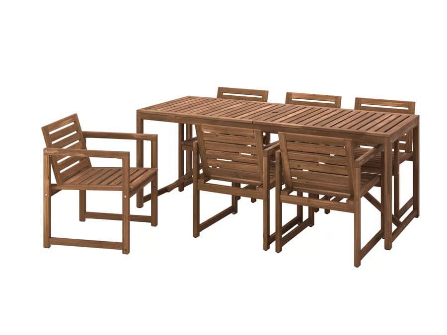6-piece Acacia Wood Outdoor Dining Set