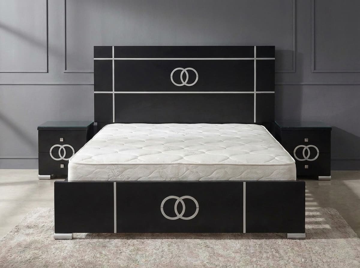 Modern Black and Silver Bedroom Set