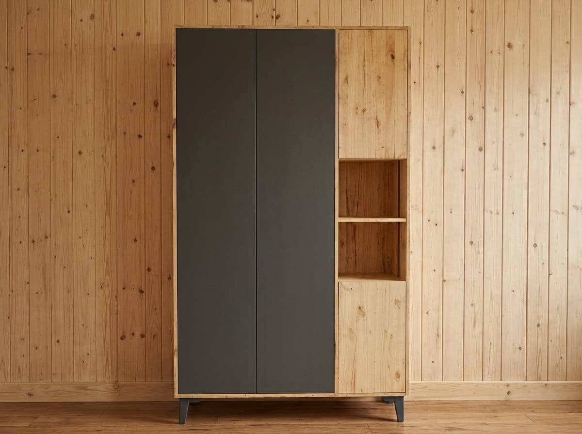 Modern, minimalist freestanding wardrobe