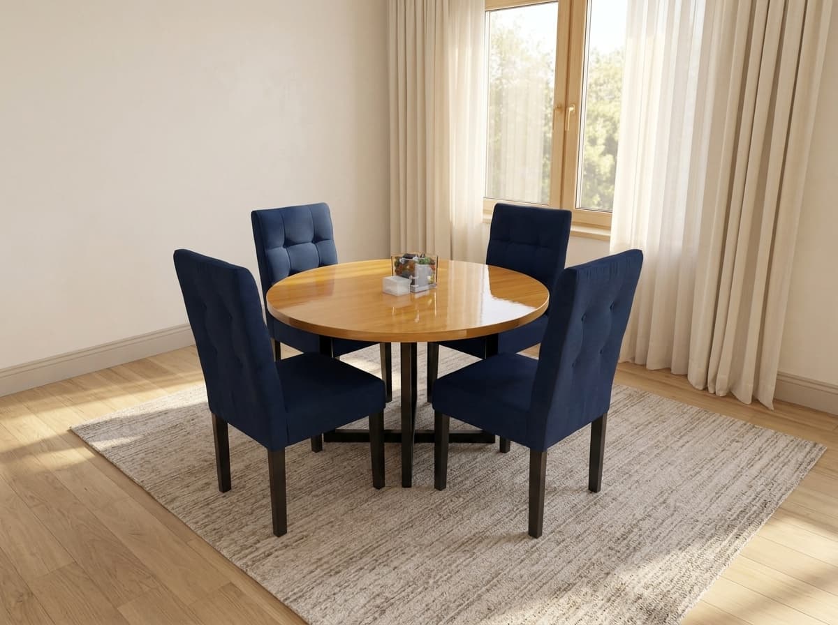 Aura 5-Piece Modern Round Dining Set